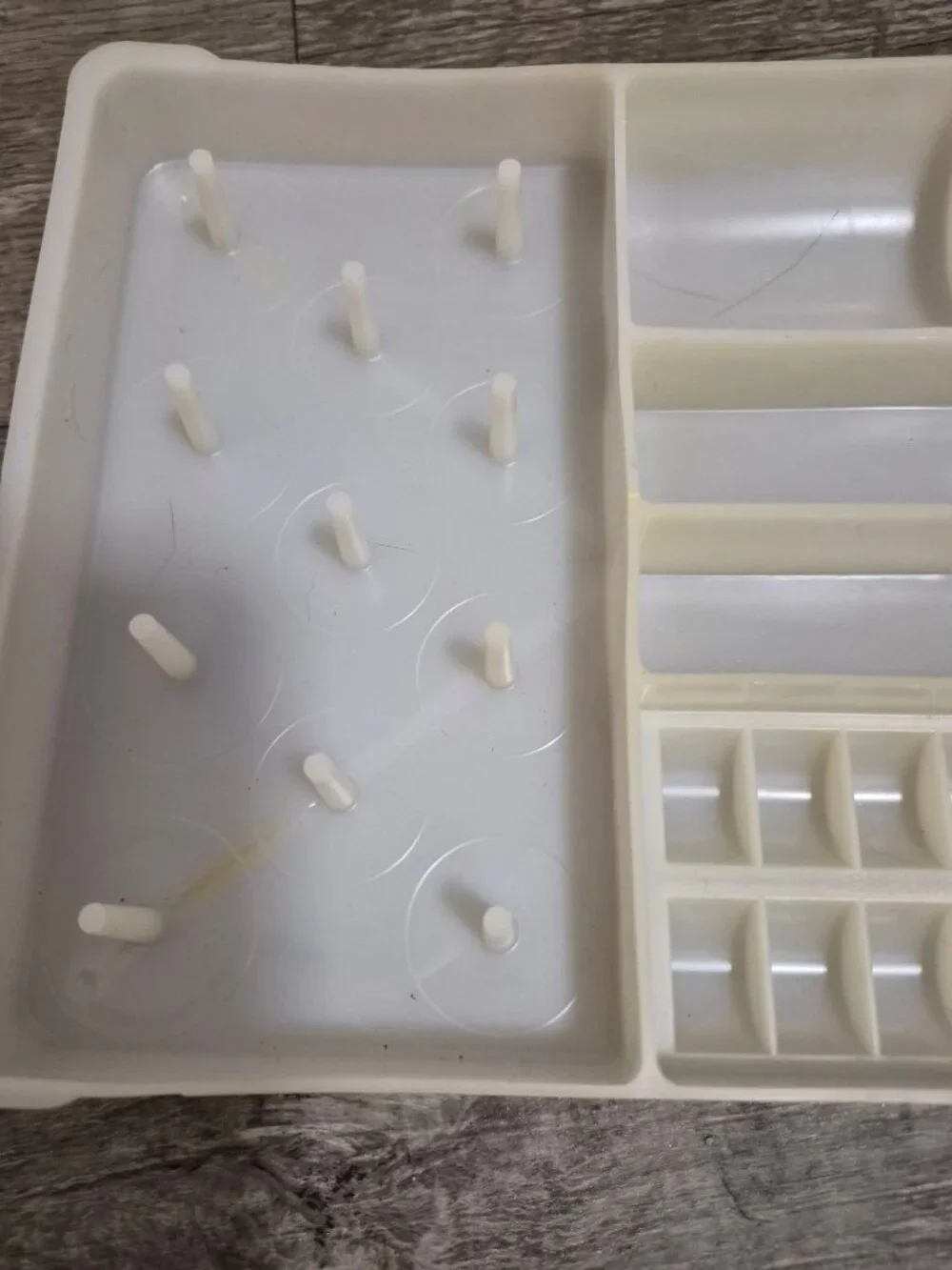 White Plastic Sewing Organizer Tray With Multiple Compartments Vintage